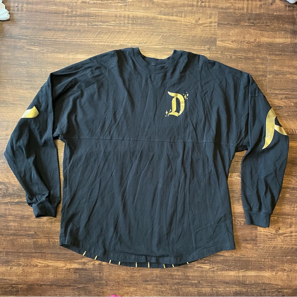 Disneyland Resort Spirit Jersey Sleeping Beauty Castle Gold Black Long Sleeve XL - Picture 2 of 8